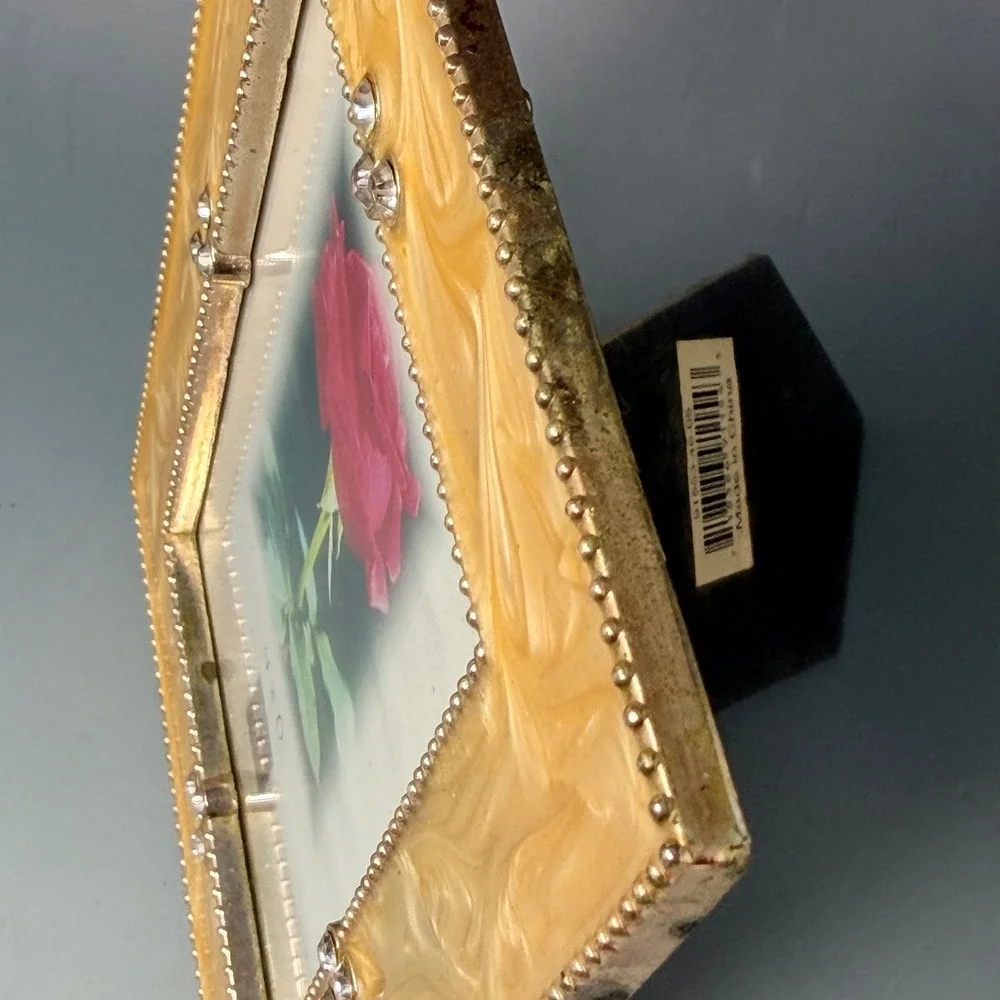 BP Industries Diana Series 4x6 Picture Frame Gold Swirl Enamel Rhinestone